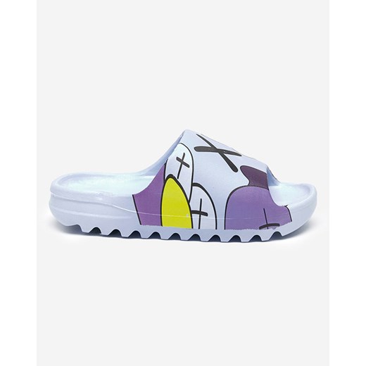 Niebieskie damskie klapki Elmino - Obuwie Royalfashion.pl 37 royalfashion.pl