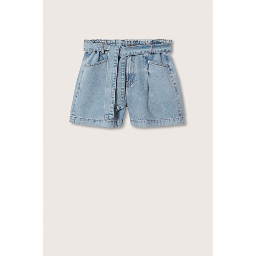 Mango szorty jeansowe Ares damskie kolor fioletowy gładkie high waist Mango M ANSWEAR.com