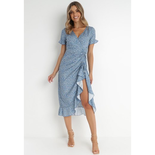 Niebieska Sukienka Thalamare ze sklepu Born2be Odzież w kategorii Sukienki - zdjęcie 141375698