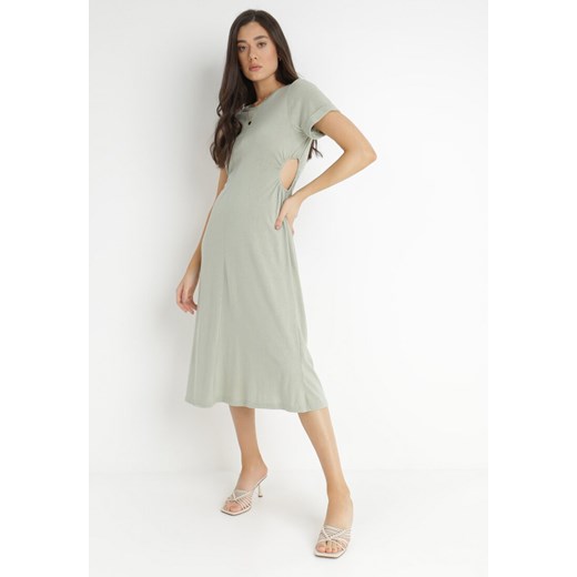 Zielona Sukienka Bawełniana Chipih ze sklepu Born2be Odzież w kategorii Sukienki - zdjęcie 141440209