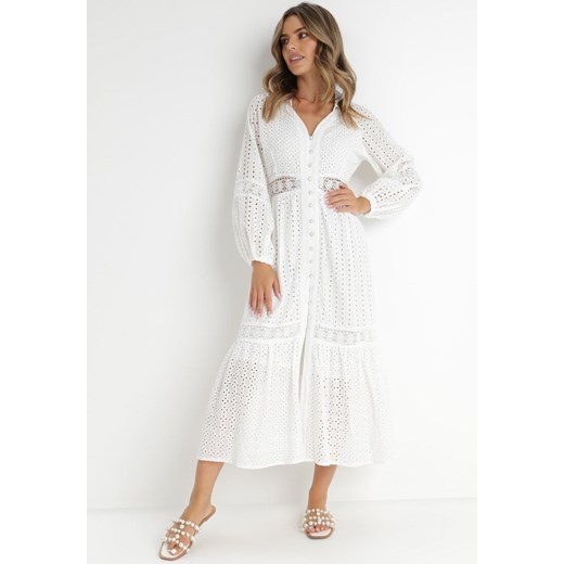 Biała Sukienka Amarit ze sklepu Born2be Odzież w kategorii Sukienki - zdjęcie 141442759