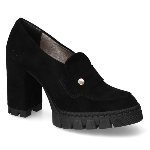 Półbuty For-But 011 Czarne zamsz ze sklepu Arturo-obuwie w kategorii Półbuty damskie - zdjęcie 141453985