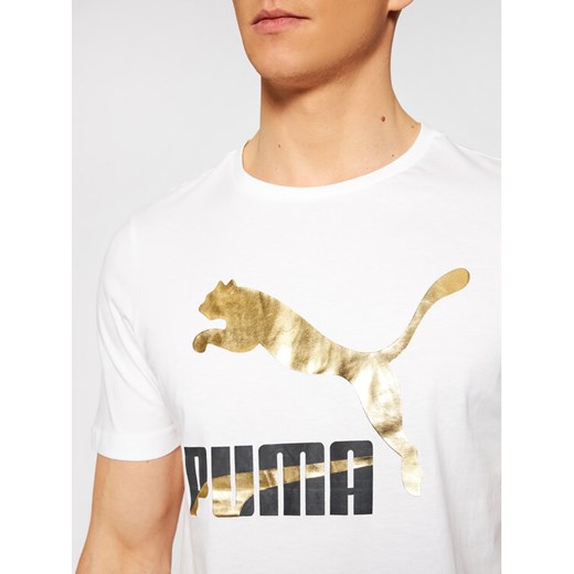 Puma T-Shirt Classics Logo Tee 530089 Biały Regular Fit Puma M okazja MODIVO