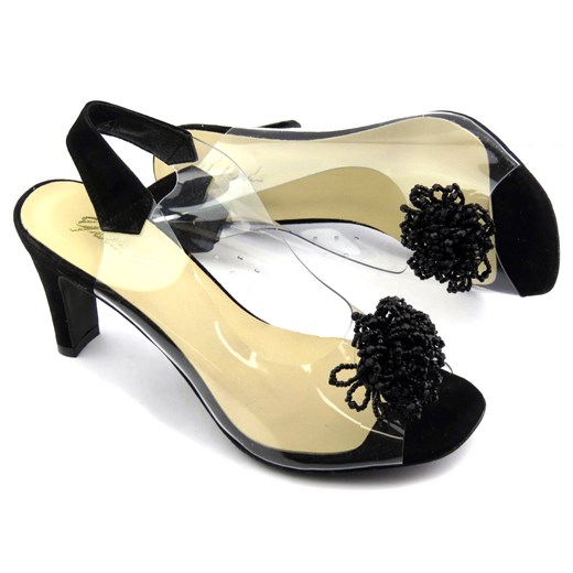 Sandały damskie z silikonową cholewką - YOLANDA 2114, czarne ze sklepu ulubioneobuwie w kategorii Sandały damskie - zdjęcie 141492297