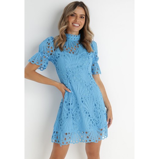 Niebieska Sukienka Adoneus ze sklepu Born2be Odzież w kategorii Sukienki - zdjęcie 141499907