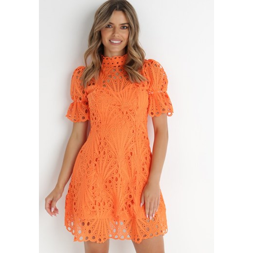 Pomarańczowa Sukienka Adoneus ze sklepu Born2be Odzież w kategorii Sukienki - zdjęcie 141501699