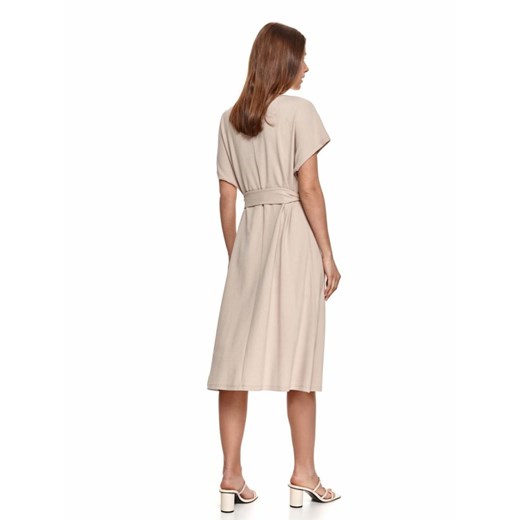 Gładka sukienka midi z krótkim rękawkiem i wiązaniem w talii Top Secret 38 Top Secret okazja