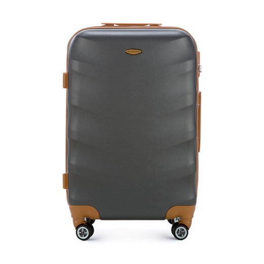 Średnia walizka z ABS-u z brązowymi wstawkami Wittchen okazyjna cena WITTCHEN
