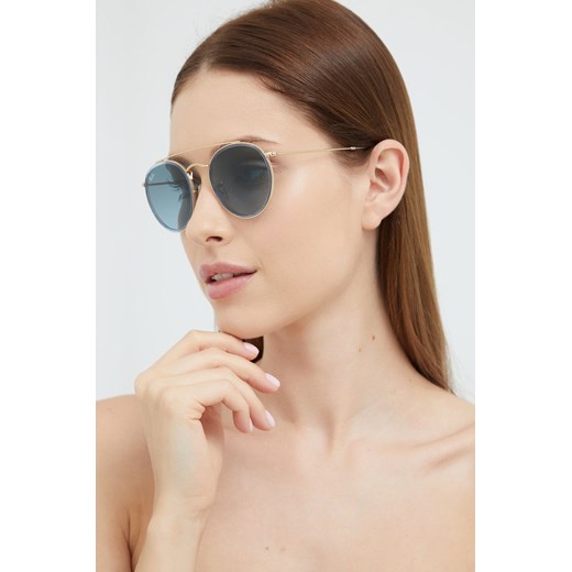 Ray-Ban okulary przeciwsłoneczne damskie kolor złoty 0RB3647N ze sklepu ANSWEAR.com w kategorii Okulary przeciwsłoneczne damskie - zdjęcie 141549578