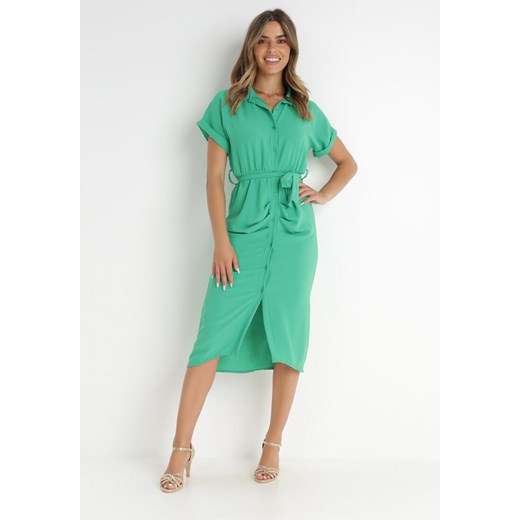 Zielona Sukienka Vipny ze sklepu Born2be Odzież w kategorii Sukienki - zdjęcie 141557777
