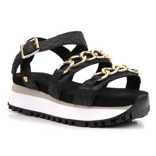 Wygodne sandały damskie na platformie - GOE JJ2N4181, czarne ze sklepu ulubioneobuwie w kategorii Sandały damskie - zdjęcie 141560956