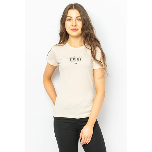 t-shirt damski tommy jeans beżowy ze sklepu Royal Shop w kategorii Bluzki damskie - zdjęcie 141564967