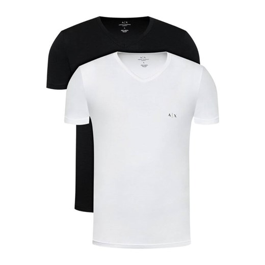 t-shirt męski armani exchange 956004 cc282 czarny/biały 2 pack ze sklepu Royal Shop w kategorii T-shirty męskie - zdjęcie 141565668
