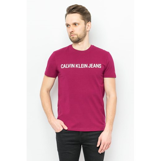 t-shirt męski calvin klein jeans bordowy ze sklepu Royal Shop w kategorii T-shirty męskie - zdjęcie 141566285