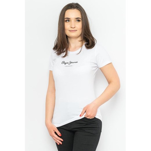 t-shirt damski pepe jeans pl505202 biały ze sklepu Royal Shop w kategorii Bluzki damskie - zdjęcie 141566739