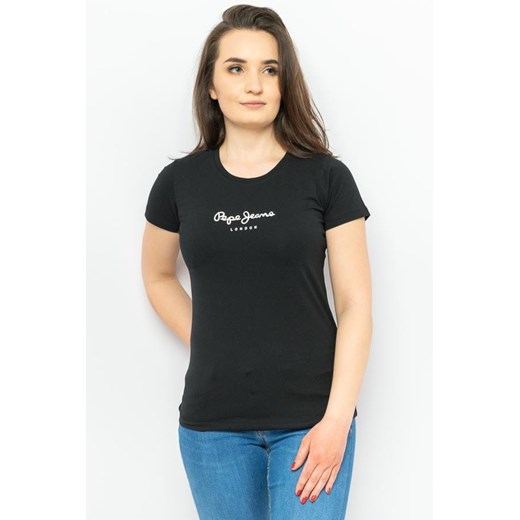 t-shirt damski pepe jeans pl505202 czarny ze sklepu Royal Shop w kategorii Bluzki damskie - zdjęcie 141566768
