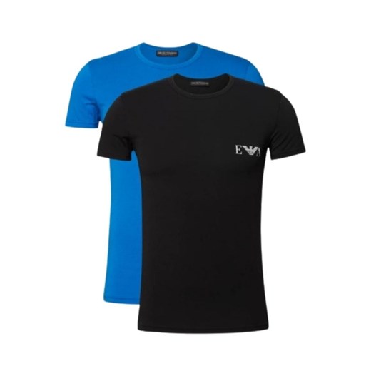 t-shirt męski emporio armani 111670 2r715 czarny/niebieski 2 pack ze sklepu Royal Shop w kategorii T-shirty męskie - zdjęcie 141566835
