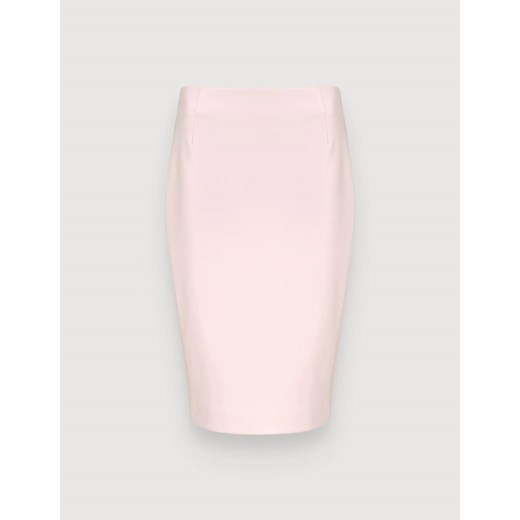Ołówkowa jasno różowa spódnica za kolano z wiskozą Molton 38 Molton
