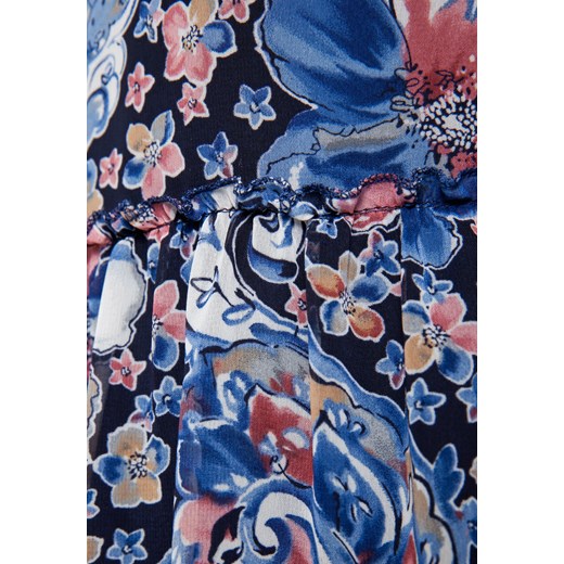 Wzorzysta sukienka w niebieskich odcieniach z falbaną Molton 44 Molton