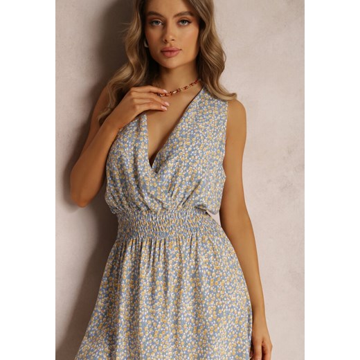 Niebieska Sukienka z Wiskozy Tachal Renee XL Renee odzież