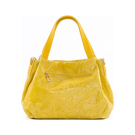 Skórzana torebka "Clarissa" w kolorze żółtym - 28 x 20 x 12 cm Anna Morellini onesize okazja Limango Polska