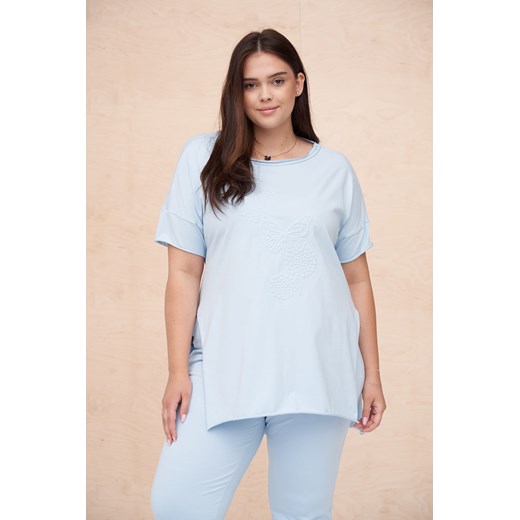 Tunika Damska Letaro Plus Size Błękitny Blue Shadow 44/46 blue shadow