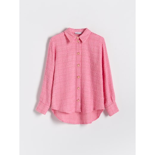 Reserved - Koszula ze struktralnej tkaniny - Różowy Reserved XXL Reserved