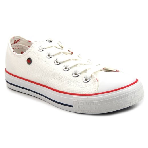 Trampki damskie Lee Cooper białe płaskie z niską cholewką