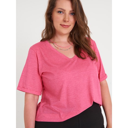 GATE Luźny t-shirt basic z mieszanki bawełny plus size 44 Gate 50 promocyjna cena gateshop