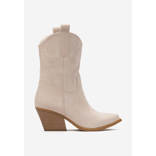 Jasnobeżowe Botki Chrysissa 39 born2be.pl