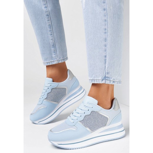 Niebieskie Sneakersy Delene 38 wyprzedaż born2be.pl