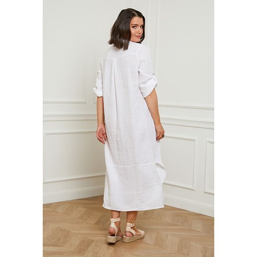 Lniana sukienka w kolorze białym Curvy Lady 48/50 okazyjna cena Limango Polska
