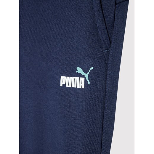 Puma Spodnie dresowe Essential + 2 Col Logo 586988 Granatowy Regular Fit Puma 128 okazja MODIVO