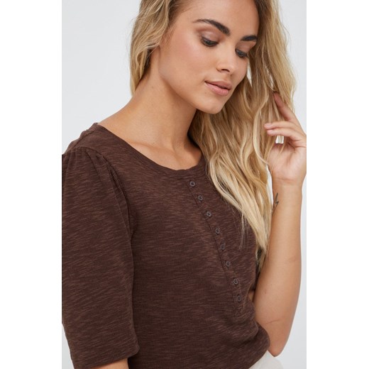 GAP t-shirt damski kolor brązowy Gap L ANSWEAR.com