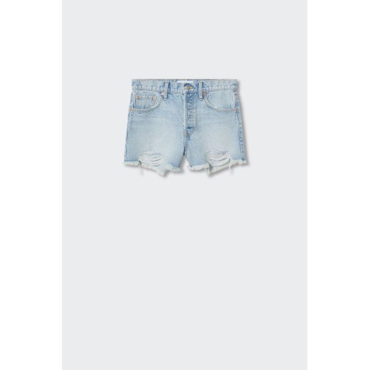 Mango szorty jeansowe Hailey damskie kolor fioletowy gładkie high waist Mango 44 ANSWEAR.com
