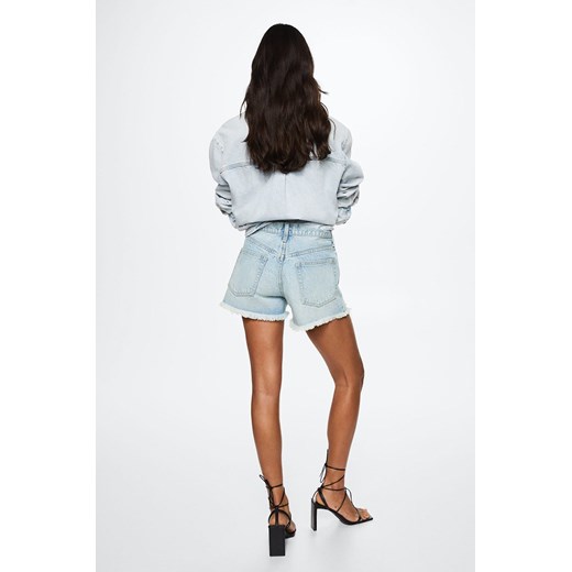 Mango szorty jeansowe Hailey damskie kolor fioletowy gładkie high waist Mango 42 ANSWEAR.com