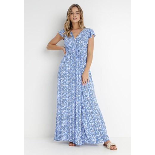 Niebieska Sukienka z Wiskozy Kephestra ze sklepu Born2be Odzież w kategorii Sukienki - zdjęcie 141713629