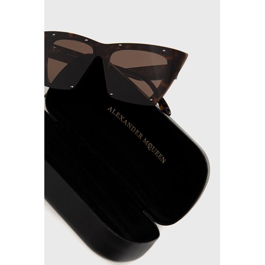 Alexander McQueen okulary przeciwsłoneczne damskie kolor brązowy 99 ANSWEAR.com