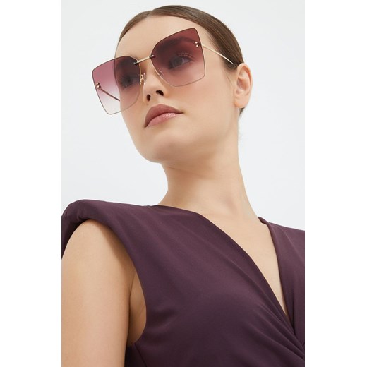 Alexander McQueen okulary przeciwsłoneczne damskie kolor złoty 63 ANSWEAR.com