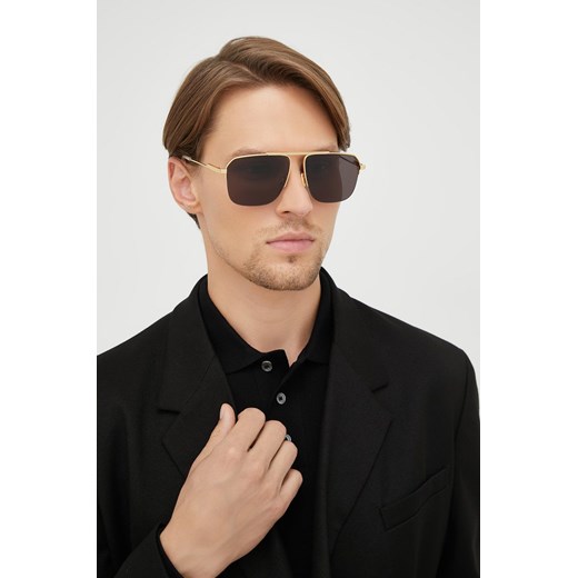 Bottega Veneta okulary przeciwsłoneczne kolor złoty 60 ANSWEAR.com