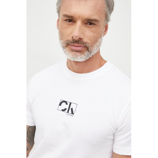 Calvin Klein t-shirt bawełniany kolor biały z nadrukiem Calvin Klein XL ANSWEAR.com