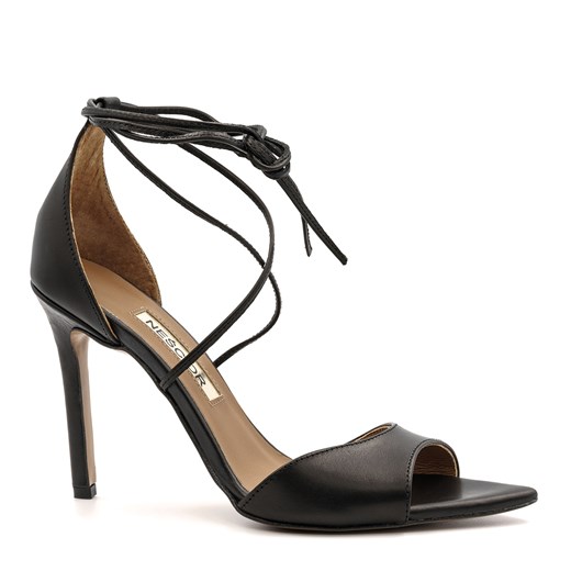 Czarne skórzane sandały 121B ze sklepu NESCIOR w kategorii Sandały damskie - zdjęcie 141718826