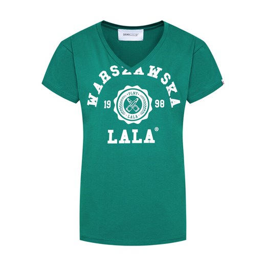 PLNY LALA T-Shirt Warszawska Lala PL-KO-VN-00150 Zielony Regular Fit XXS okazja MODIVO