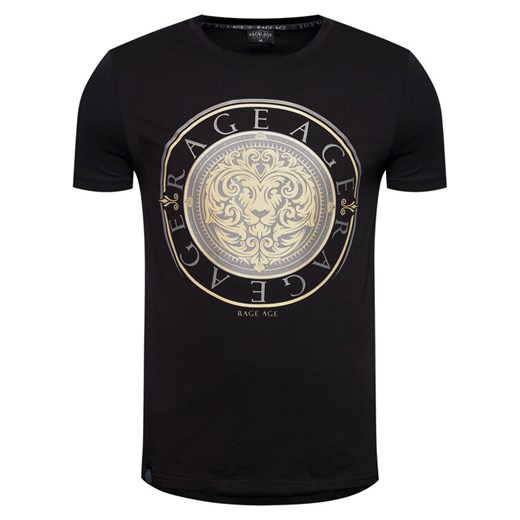 Rage Age T-Shirt Gold Lion Czarny Slim Fit Rage Age XL wyprzedaż MODIVO