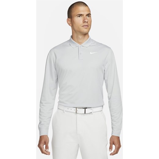 Męska koszulka polo do golfa z długim rękawem Nike Dri-FIT Victory - Szary Nike XL Nike poland