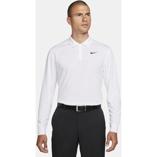 Męska koszulka polo do golfa z długim rękawem Nike Dri-FIT Victory - Biel Nike M Nike poland