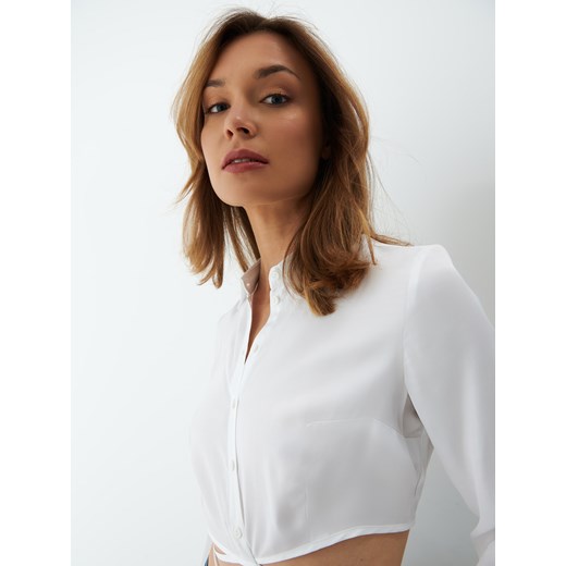 Mohito - Wiskozowa koszula z wiązaniem - Biały Mohito 38 Mohito