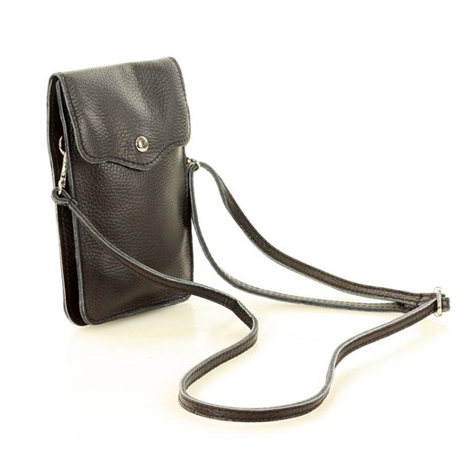 Torebka damska minibag skórzana etui na telefon - MARCO MAZZINI czarna Genuine Leather uniwersalny Verostilo