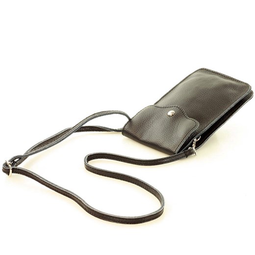 Torebka damska minibag skórzana etui na telefon - MARCO MAZZINI czarna Genuine Leather uniwersalny Verostilo