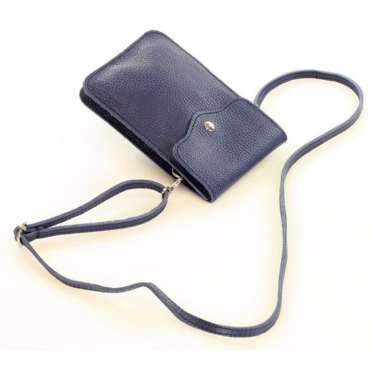Torebka damska minibag skórzana etui na telefon - MARCO MAZZINI granatowy Genuine Leather uniwersalny Verostilo